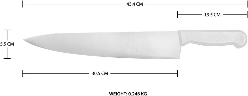 Kitchen Master 12 Inch Stainless Steel Professional Chef Knife (White) - Image 2